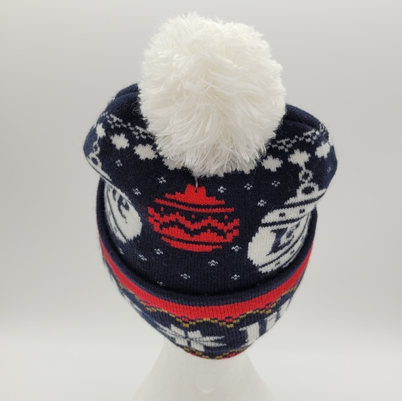 MILLER LITE | pompom Christmas holiday bauble snowflake knit beanie toque hat - Picture 3 of 6